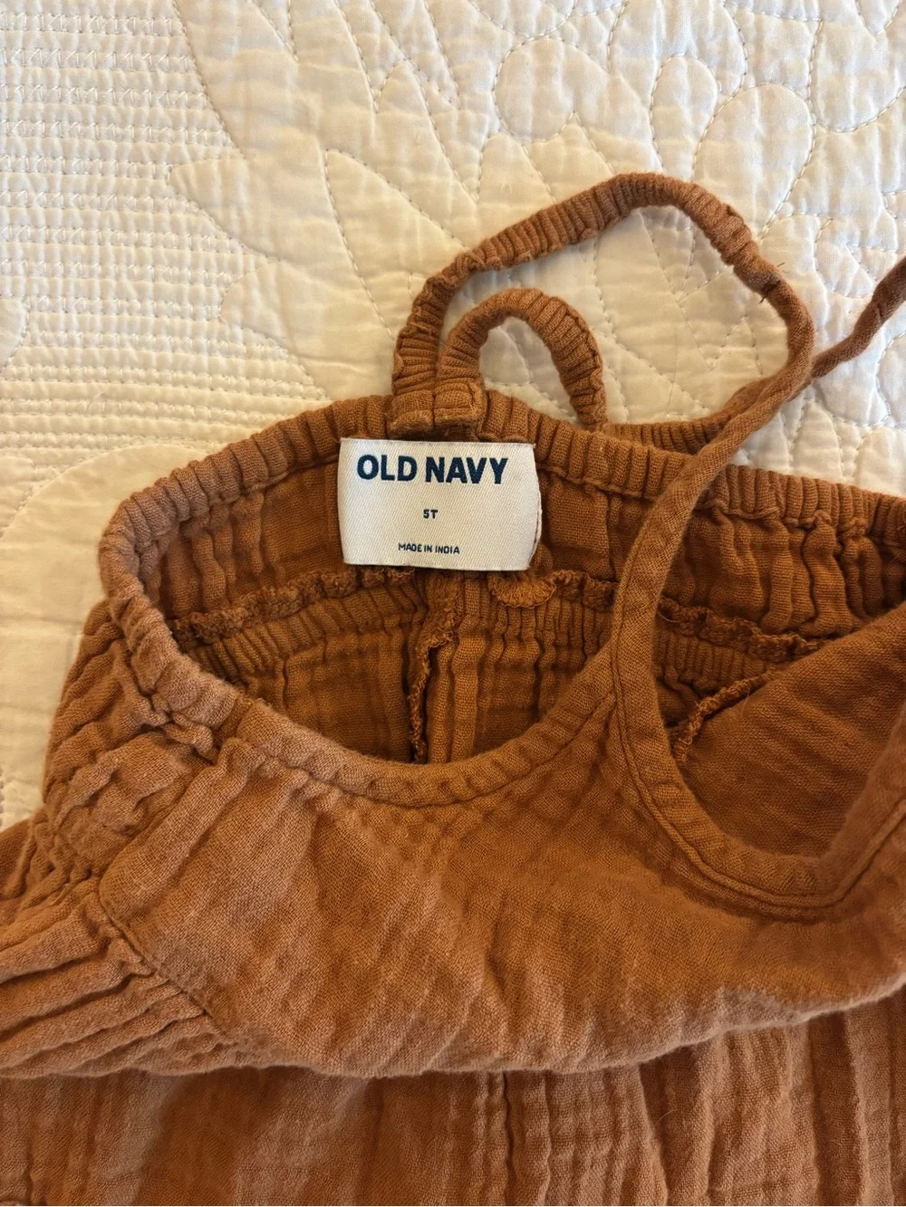Old Navy Rust Brown Gauze Romper with Pockets